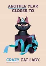Funny Birthday Card - Grumpy Cat - Crazy Cat Lady created by Folio | Ian Owen