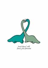 Dinosaur love valentine's card created by PandaBlueCreations