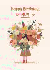 Cute Birthday Card - For Mum - Flower Girl created by Bellollage