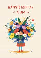 Cute Birthday Card - For Mum - Flower Girl created by Bellollage