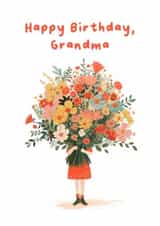 Pretty Birthday Card - For Grandmother - Flower Girl created by Bellollage