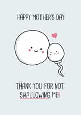 Rude Mother's Day Card - Thanks for not swallowing me created by Simply Wild Cards