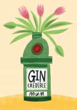 Punny Mother's Day Card - Gin-Credible Mum! created by @AimeeStevens.Design