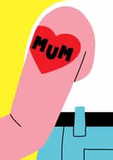 Funny Mother's Day Card - Mum - Heart - Tattoo - modern - Cute - Thank You Card created by Tombstone Studio