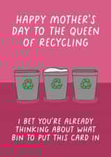 Fun Mother's Day card - Mum - Recycling Bins created by Pickled Prints