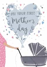 Cute First Mother's Day Card - Mum and Pram created by Louise Tiler