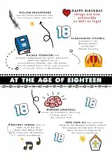 Fun Trivia Birthday card - for 18th birthday created by Afewhometruths