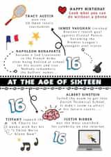 Fun Trivia Birthday card - for 16th birthday created by Afewhometruths