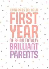 cute parenting card to celebrate 1st year of parenthood created by bump birth & baby 2020