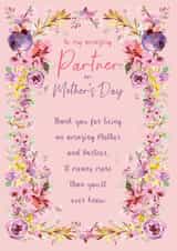 Floral frame Mother's Day card - Partner and Mother created by Rebecca Prinn