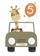 Cute Birthday Card - Safari - 5 Today created by AK Designs
