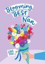 Blooming Best Nan | Pretty Floral Mother's Day Card | Nana | Nanny created by Jane Katherine Houghton