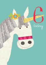 Cute Birthday card - Unicorn - 6 Today created by Kali Stileman