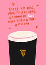Funny Guinness Pint Drinking Valentine's Card for Boyfriend Girlfriend created by Ah Go On