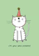 Cute Funny Cat Card - I'm Your Best Present Design created by Heather Buchanan
