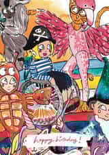 Cute Birthday Card - For Kids - Pirate in Wheelchair created by Miss Magpie Fashion Spy