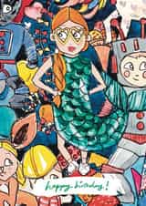 Cute birthday Card - For Kids - Mermaid created by Miss Magpie Fashion Spy