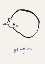 Cute Get Well Soon Card - Sleepy Cat created by Miss Magpie Fashion Spy