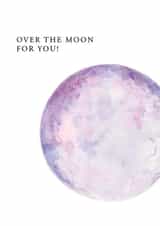 Cute Congratulations Card with Watercolour Moon created by Beloved Creations