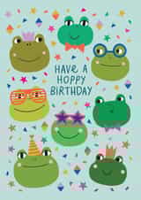 Cute Frog Birthday Card - Hoppy Birthday created by Mifkins