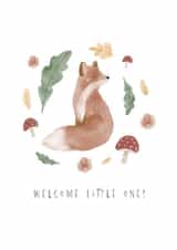 Cute New Baby Card - Fox - Welcome Little One created by Faye B Doodles