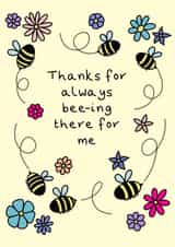 Cute Thank You Card - Bees and Flowers created by Jenny Wren Designs