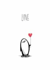 Penguin Love Valentine’s Card created by Ellen Mary Hopkins Art
