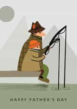 Cute Father's Day Card - Father and Son Fishing created by Lucy Maggie Designs