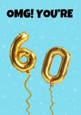 Bright 60th Birthday card - Foil Balloons created by GawjusCards