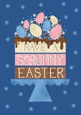 Pretty Easter Cake card - choc full of eggs and Spring flowers created by Louise Brainwood