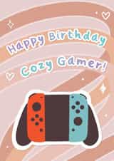 Cozy Gamer Birthday Card for Gaming Fans created by Emily Underworld