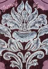 Pretty thinking of you card for someone special- Hand embroidered silver sequins created by Taking Time with Tasha