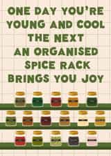 Funny Spice Rack Birthday Card - Organisation Fun Birthday Card created by @tikkled.pink