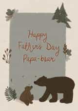 Cute Father's Day Card - Papa & Baby Bear - Happy Father's Day Papa-bear created by Emilie Rose Designs