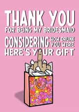 Thank you - Bridesmaid - Middle Finger Gift Bag created by fyou cards