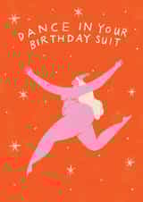 Dance In Your Birthday Suit - Naked Lady Illustrated Birthday Card created by Rosie Delilah Foden