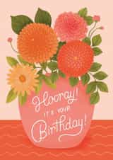 Hooray It's Your Birthday - Pretty Floral Birthday Card - For Her created by Ricicle Cards