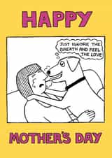 Funny Mother's Day card for dog-mum created by Off The Leash Cartoons by Rupert Fawcett