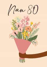 Pretty 80th Birthday Card - for Nan created by Quinton cards