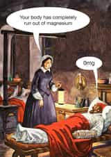Funny Vintage Marie Curie Nurse Doctor card - Magnesium - Omg created by kissmekwik
