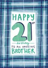 Classic 21st Birthday card - for Brother created by Juniper and Rose Studio