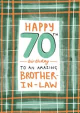 Classic 70th Birthday card - for Brother-in-law created by Juniper and Rose Studio