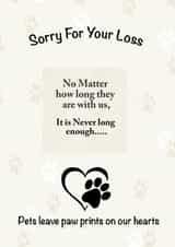 Pet Sympathy card - sorry for the loss of your fur friend created by Loui's Funky card Designs