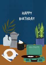 Cute Birthday Card - For Him - Lifestyle Illustration created by Pearl Studio