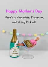 Funny Mother's Day Card - Prosecco & Fuck all created by Bold & Bright Cards