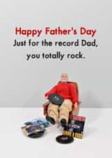 Punny Father's Day Card - For the Record Dad, You Rock created by Bold & Bright Cards