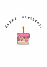 Birthday Cake With Candle Birthday Card. created by Amelie’s Dino Designs  