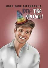 Cute Funny Birthday Card - TV One Day - Dex-tra Special Birthday created by I Draw Stuff 