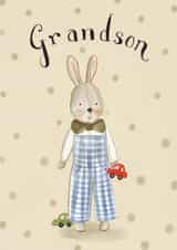 Grandson Bunny Card - Happy Birthday created by Love Lucy Illustration