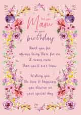 Pretty Floral Frame Birthday Card - for Mam created by Rebecca Prinn